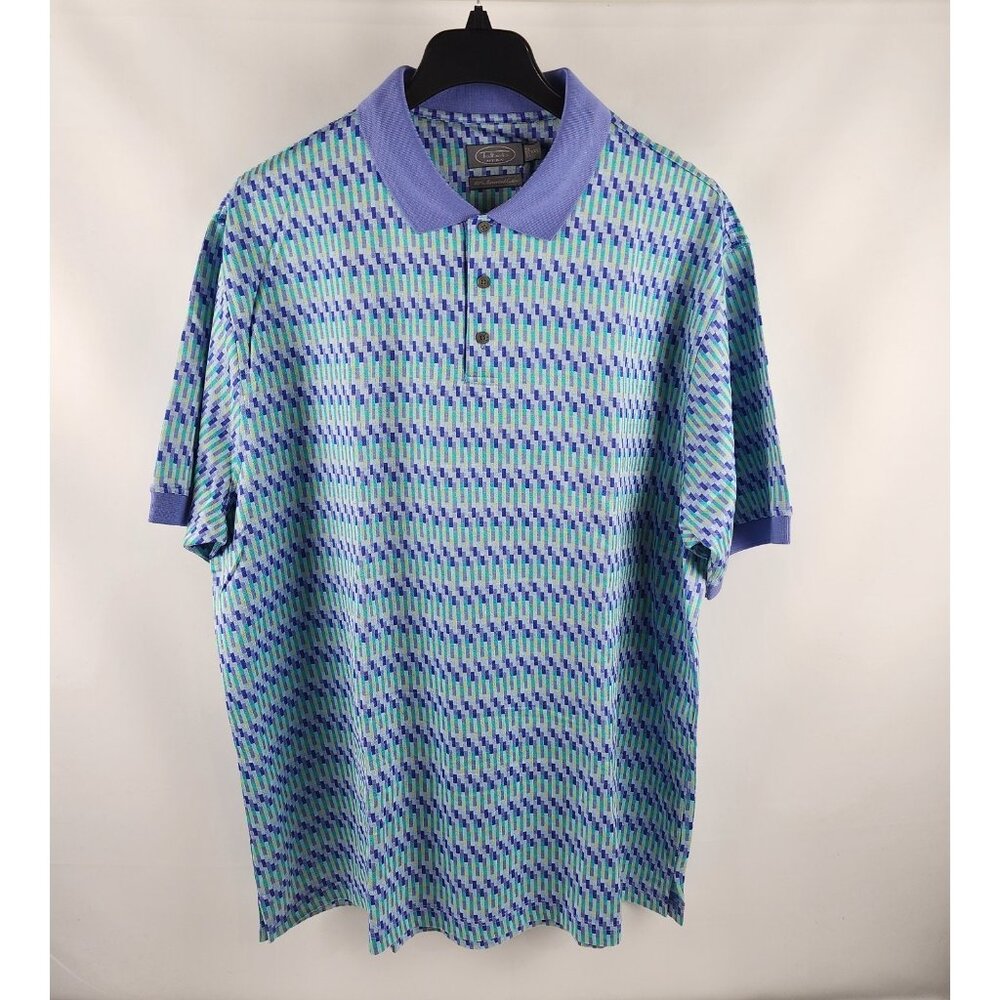 T by Talbots Shirt Mens XXL Multi Abstract Print S/S Polo NWT